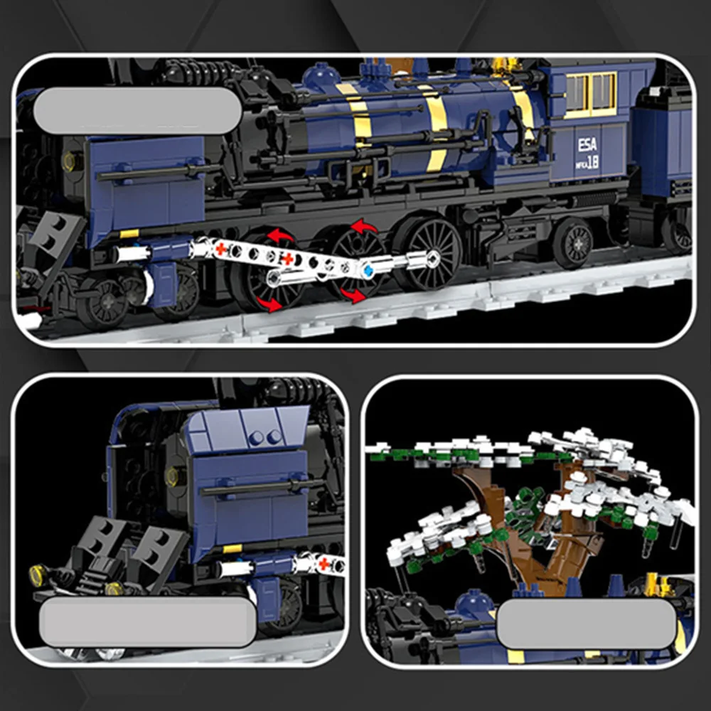 Technical Orient Express Railway Station Anniversary Locomotive Train Railroad Track Building Blocks Model Bricks Toy Gift Boys