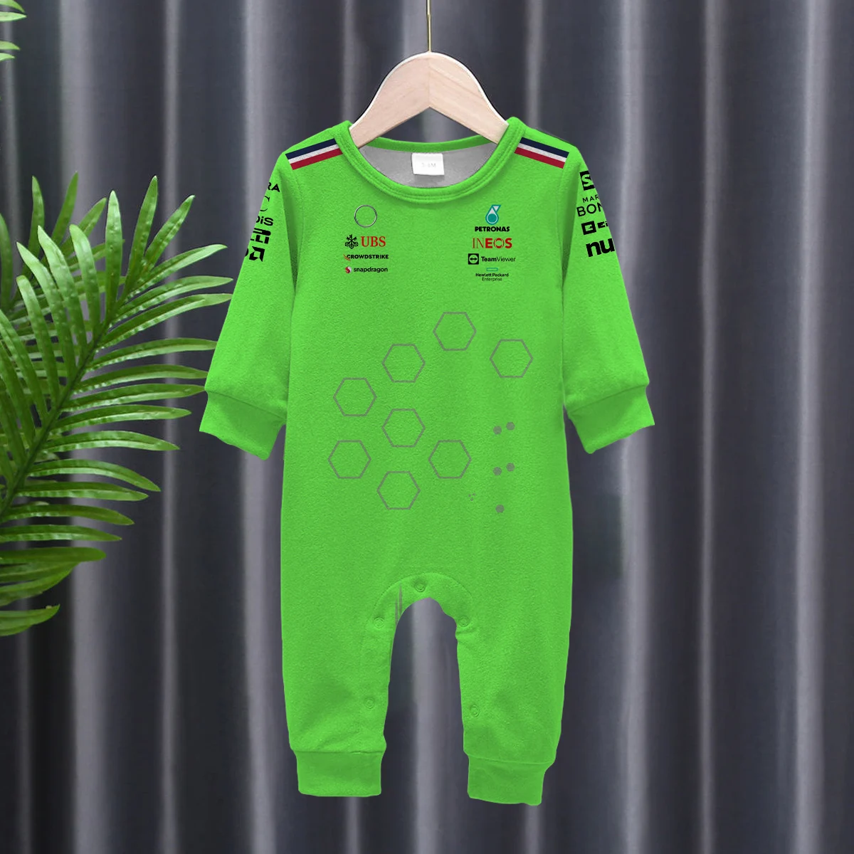 New Baby Clothing Formula 1 Racing Competition: PETRONAS Joint Team 44 # 63 # Enthusiasts Hot Selling Baby jumpsuit Cycling Suit