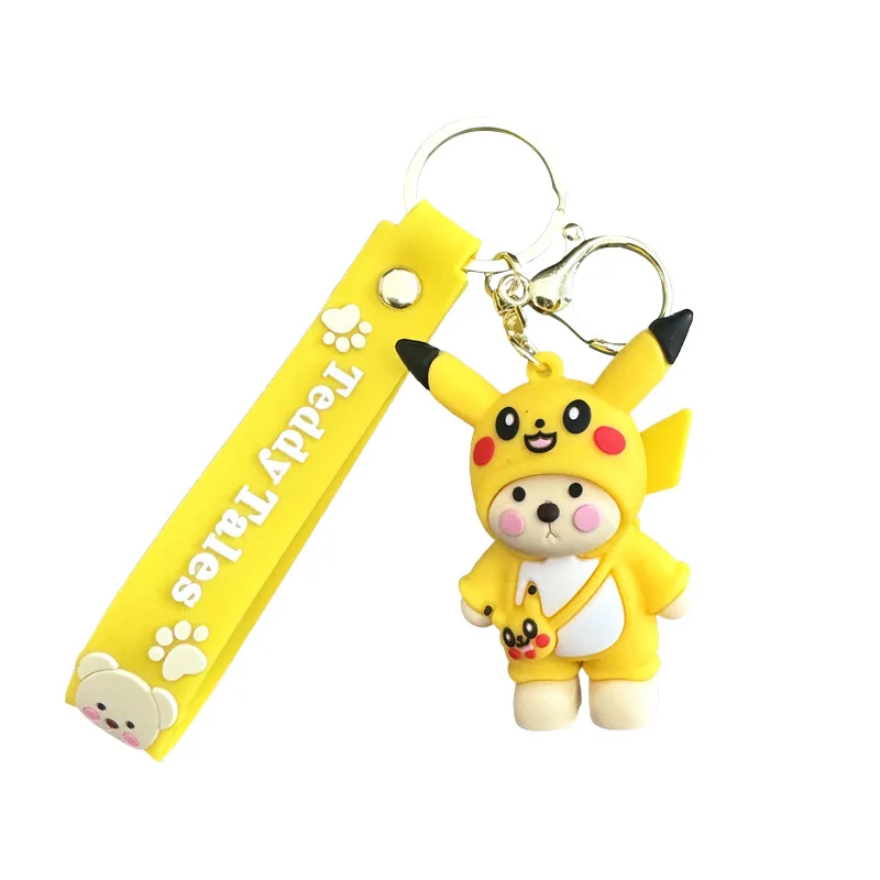 قلادة حقيبة مدرسية على شكل سلسلة مفاتيح على شكل دب مبتكر من مينسو، قلادة سلسلة مفاتيح رائعة للسيارة