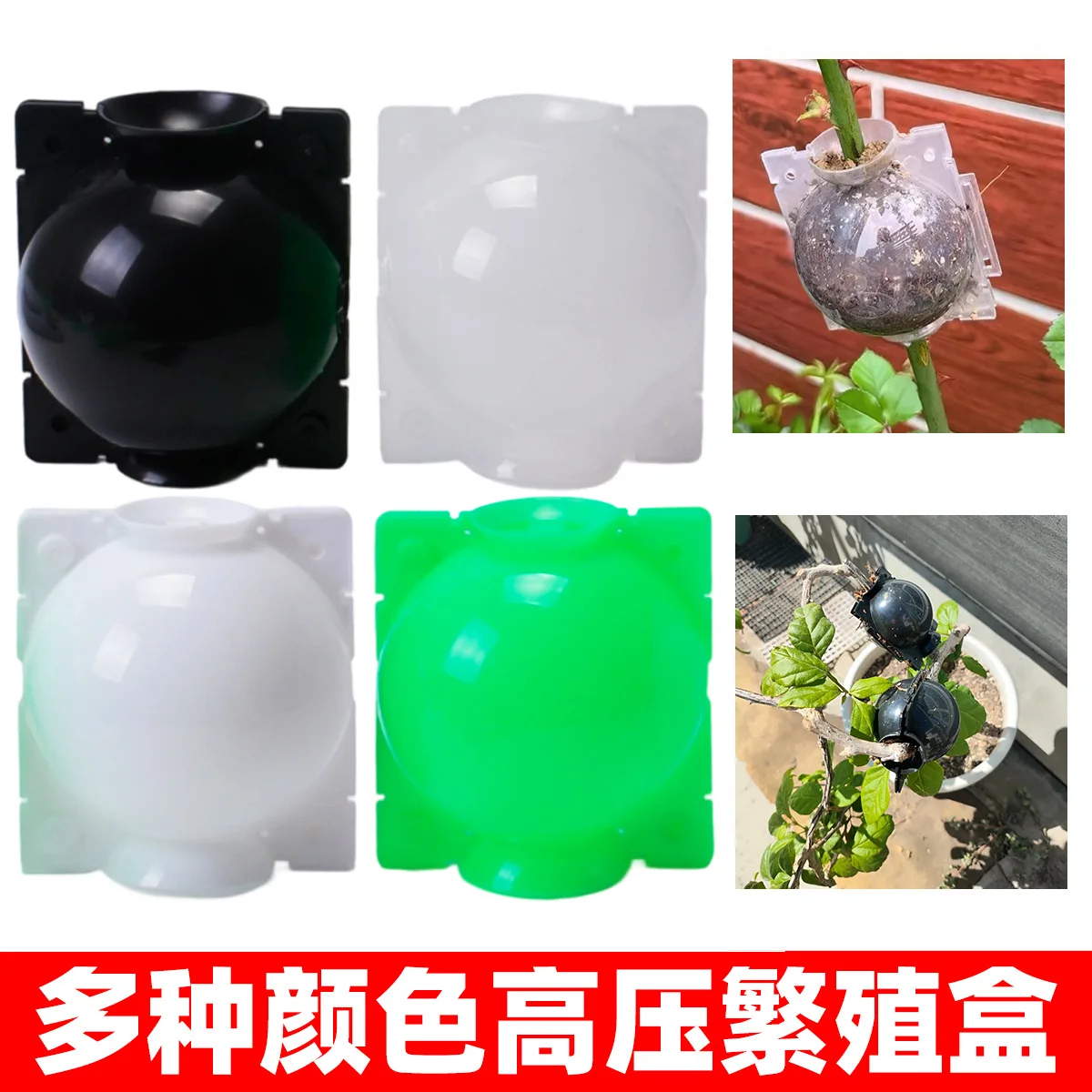Plant High Pressure Box Black Garden Tree Grafting Rooter High Altitude Clamp Root Propagation Ball Factory Fast Delivery