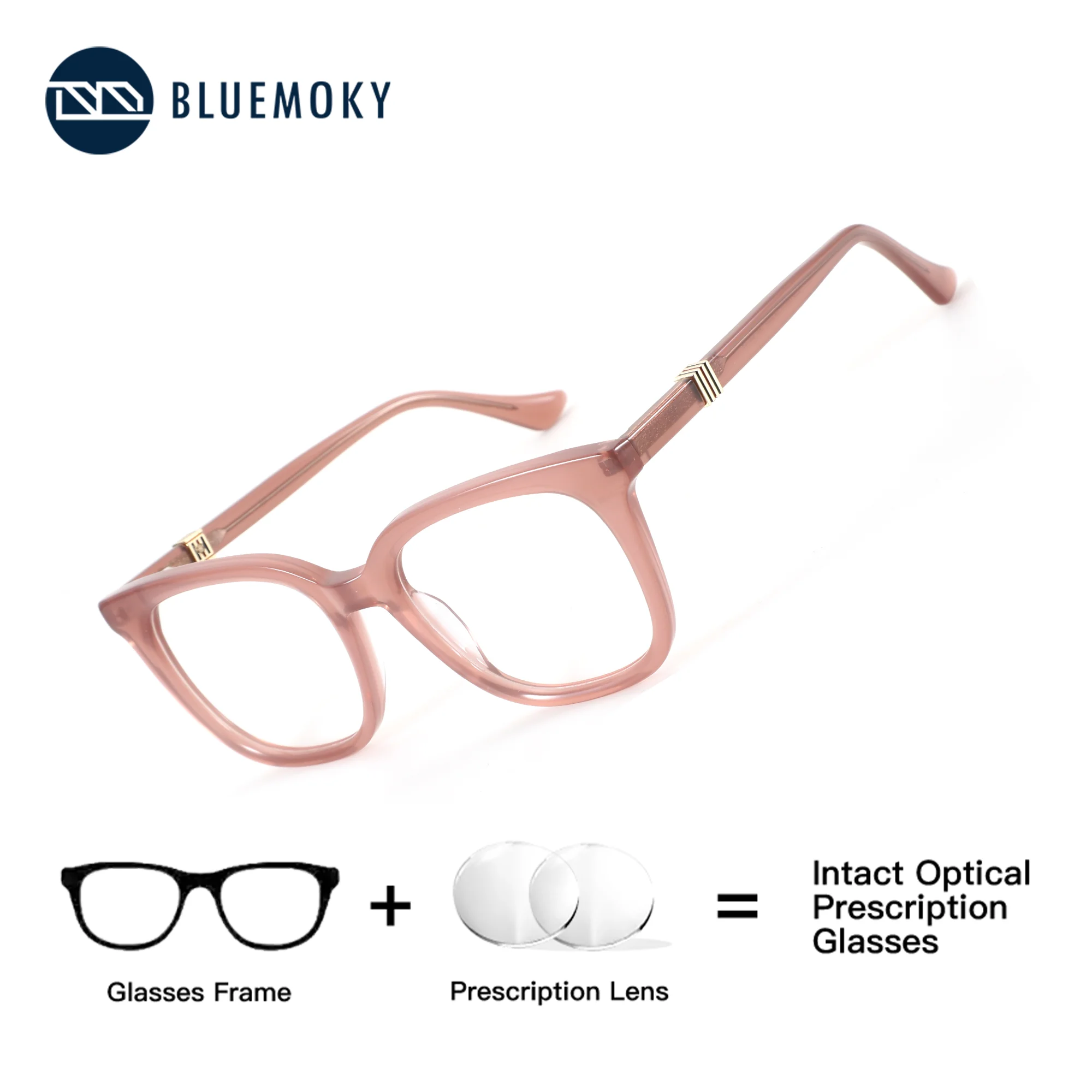 

BLUEMOKY (M Size) Acetate Butterfly Custom Prescription Glasses Women Popular Optical Eyewear Photochromic Progressive Myopia ﻿