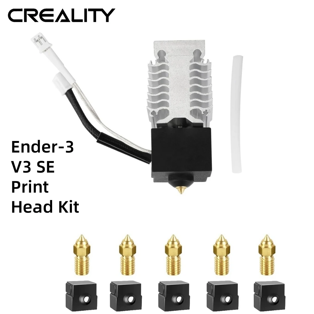 

Комплект Hotend Creality Ender 3 V3 SE, детали для 3D принтера, сборный Hotend с 5 высокоскоростными насадками M6 0,4 мм для Ender 3 V3 SE