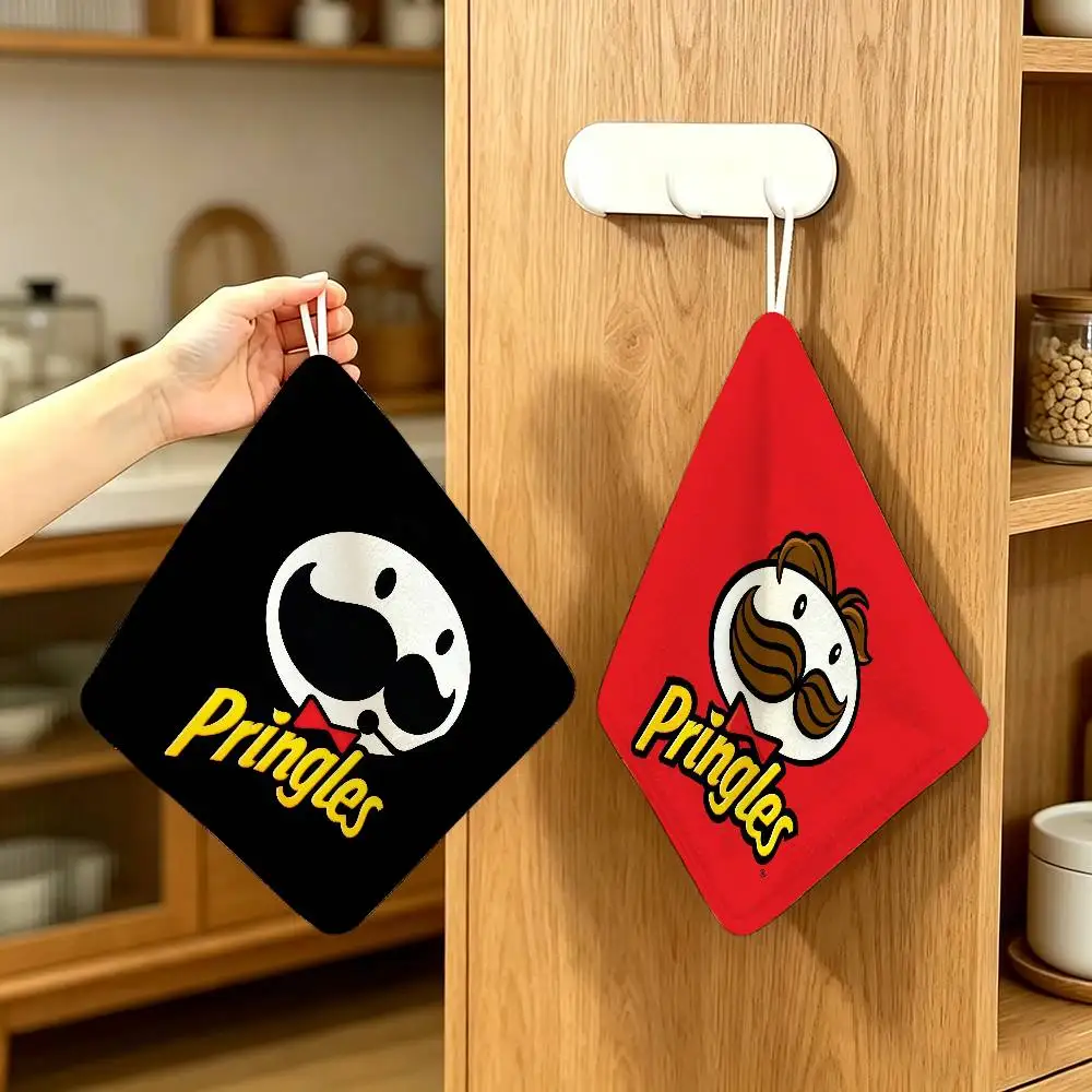 Fashion P-Pringles L-LLC Polyester Household Hanging Towel Polyester Cotton Hand Wiping Towel Sturdy For Bathroom Bedroom