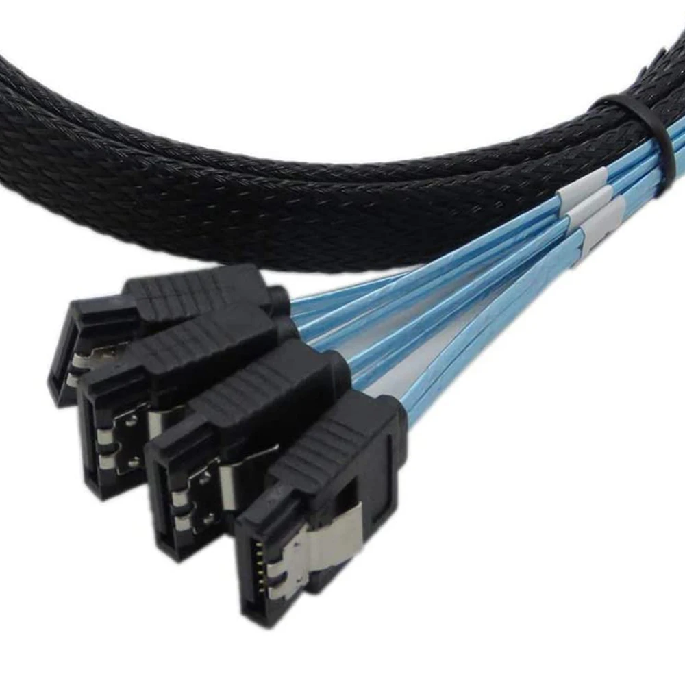 Cable SAS Sata de alta velocidad, 6Gbps, 4 puertos/juego, alta calidad para servidor de 0,5 metros