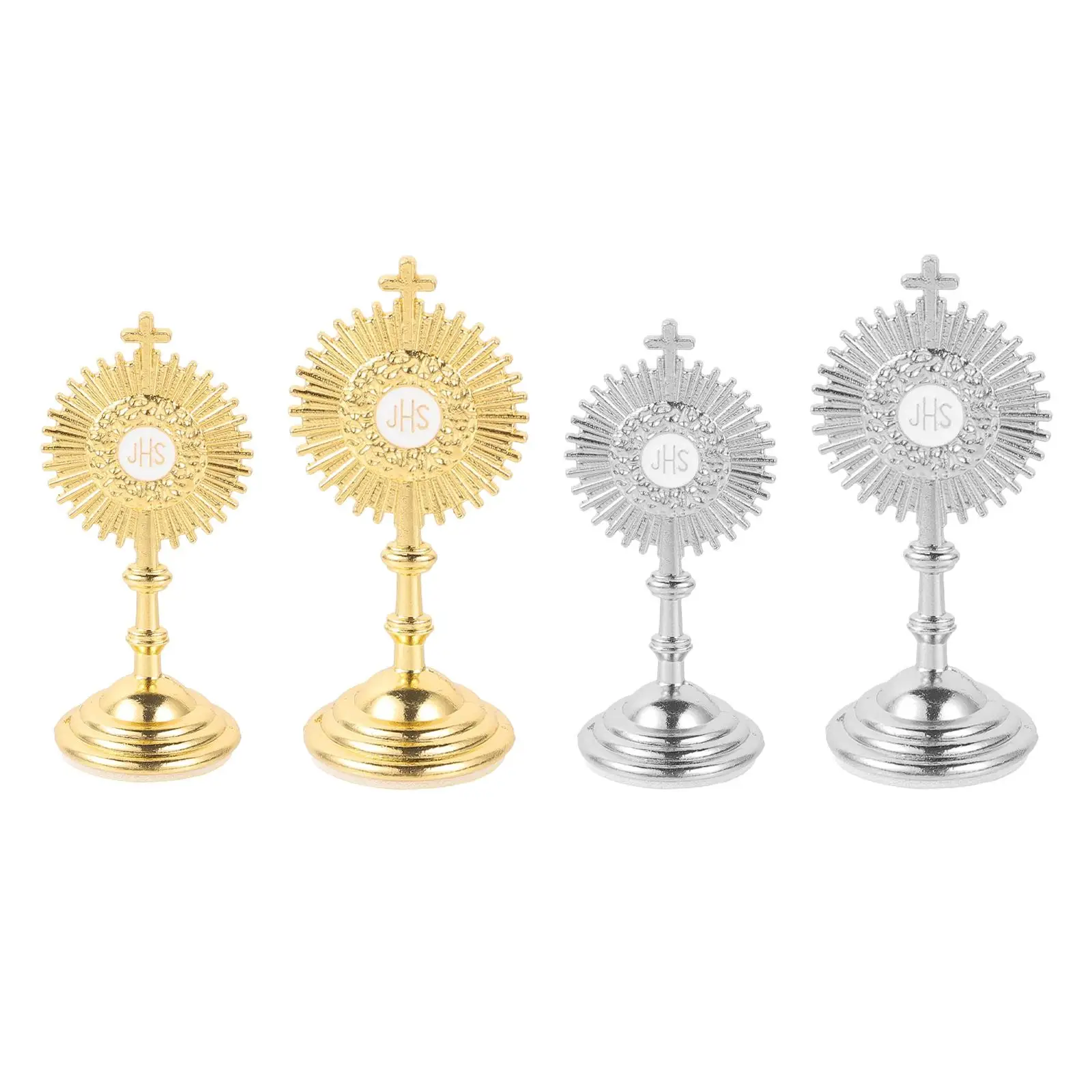 Standing Crucifix Zinc Alloy Catholic Table Cross for Home Worship Tabletop
