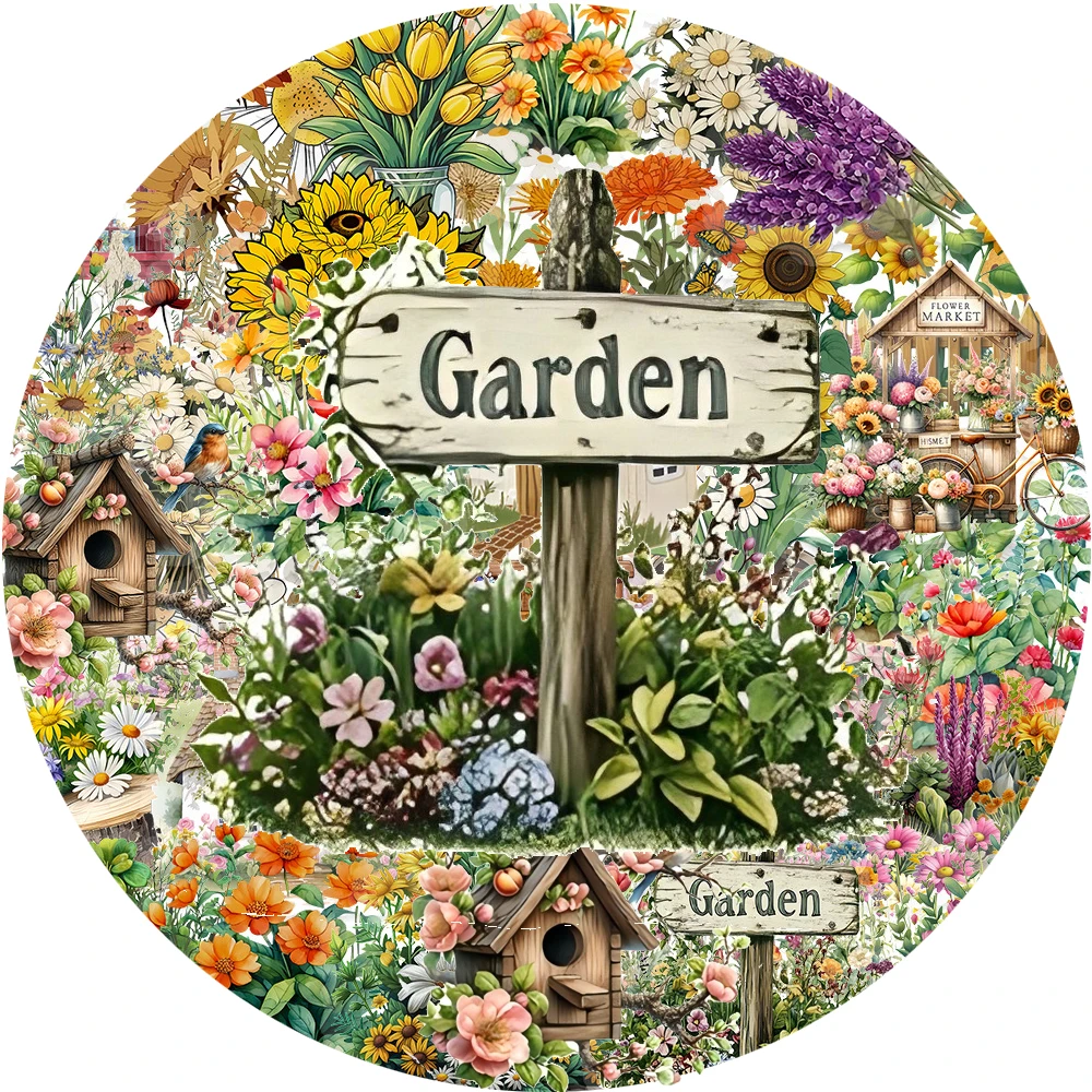 10/30/50 pezzi adesivi segreti per casa da giardino piante naturali fiori paesaggio decalcomanie adesivi decorativi retrò artistici regali