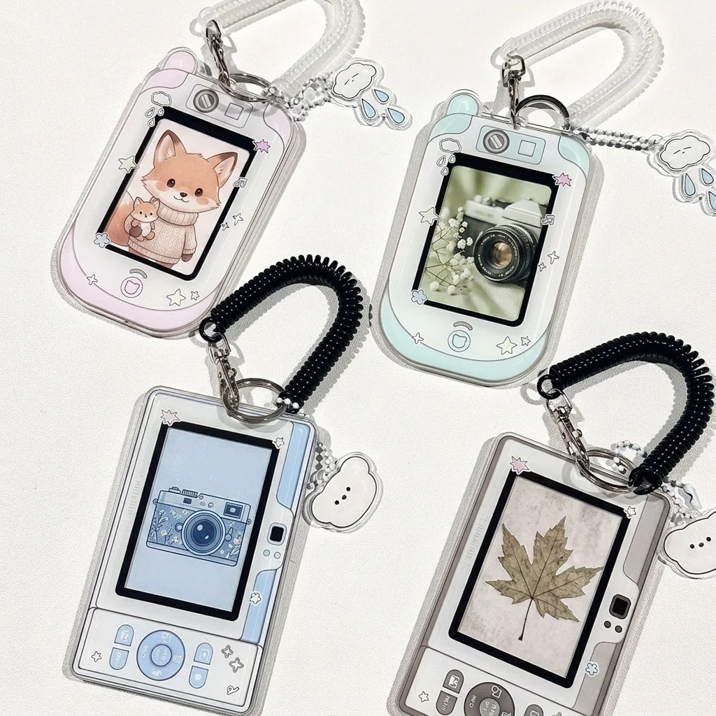Acrylic Card Holder  Mini Camera Card Holder Transparent Id Badge Holder Unique For Commuter Id Documents Backpack