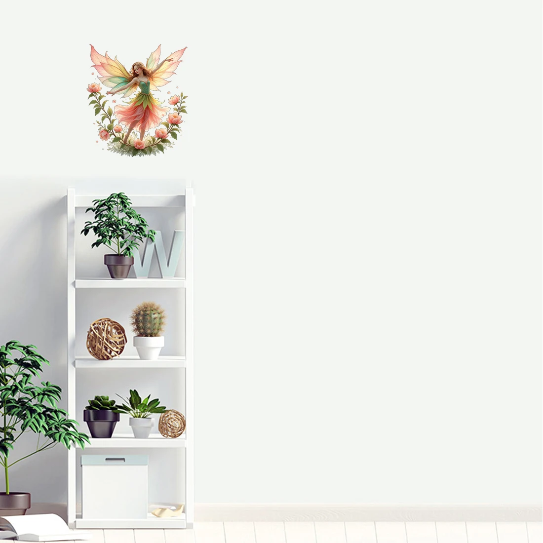 Three Ratels CF108 Beautiful and happy flower fairy art wall stickers for home decoration
