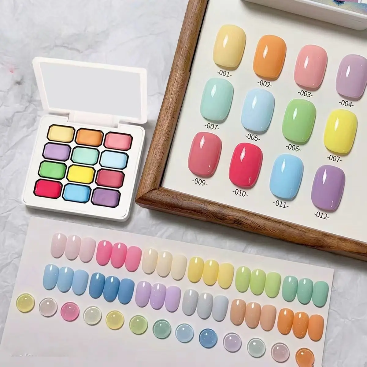 12 Hochpigmentierte Macaron-farbene Solid Gradient Blush Nagellack-Gele, UV-Nagelgel, DIY Nagelkunst-Accessoires Geeignet für Nagelkunst – Detail 3