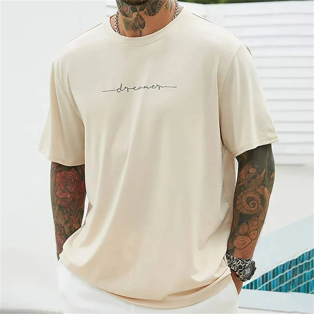 Simple Summer Men\'s T-shirt High-quality Men\'s Top Everyday Casual Sports Shirt Trend New Clothing Oversized Loose Short Sleeve