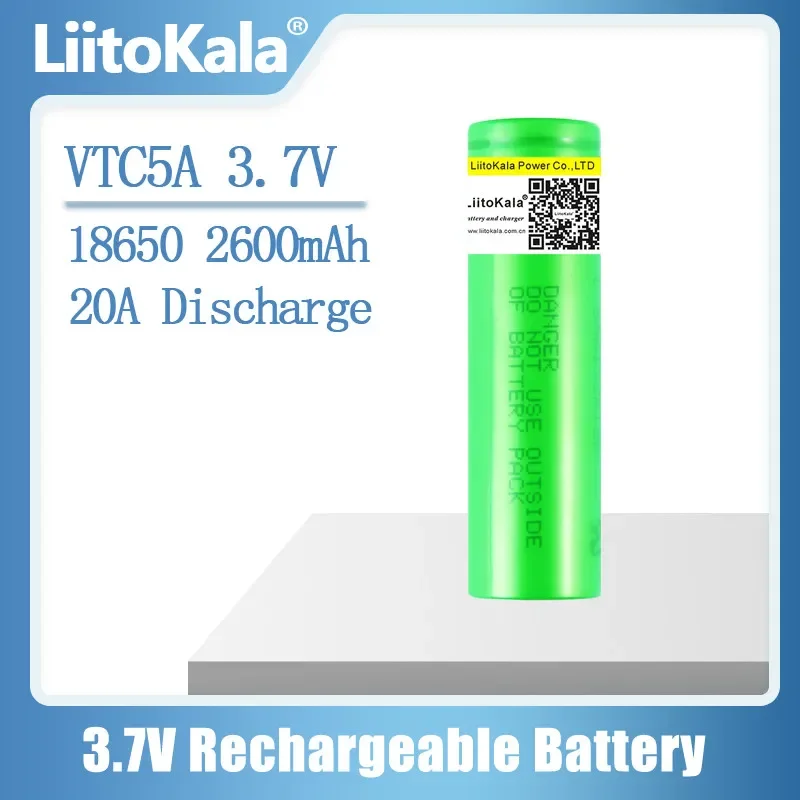 

Перезаряжаемая литий-ионная батарея liitokala 3,7 V 2600mAh VTC5A 18650 Akku US18650VTC5A 35A, игрушечный фонарик