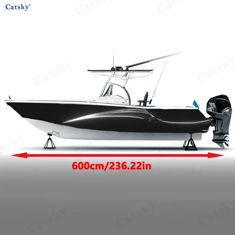 Minimalist Light Blade Boat Stickers, PVC Waterproof Durable Vinyl Wrap Decals for Fishing Boats, Durable and Stylish Design