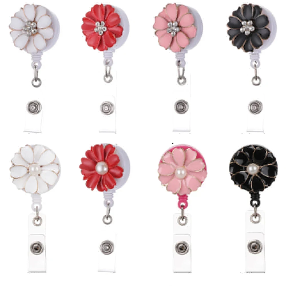 Flower Lovely ID Card Work Card Name Tag Holder Business Card ID Badge Holder Badge Holder Clip Nurse Doctor Name Card Holder