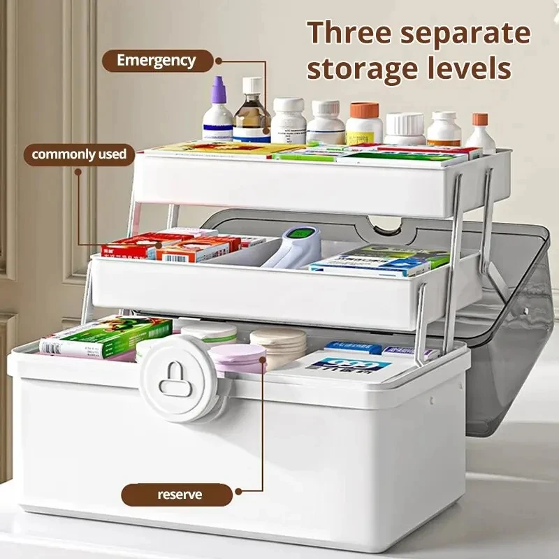 3 Layer Large Capacity Medicine First Aid Kit Portable Home Medicine Organization Box Medicine Storage Boxes Pharmacy Container