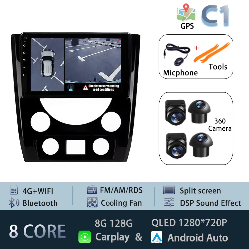 Carplay Android 15 Auto Voor SsangYong Rexton W 2014-2016 GPS Autoradio Navigatie Multimedia Video Player Stereo BT