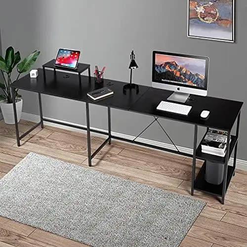 -L-förmiger Computer tisch, moderne Eck computer tische mit CPU-Ständer, l-förmiger Spieltisch mit Regalen, Arbeits schreibtisch (syk