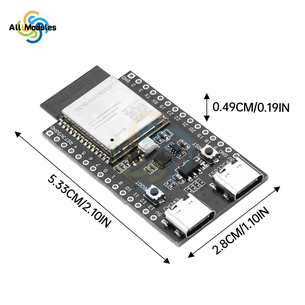 ESP32-C6 WiFi Bluetooth Development Board Core Board Onboard ESP32-C6-WROOM-1 Module Dual TYPE-C Interface