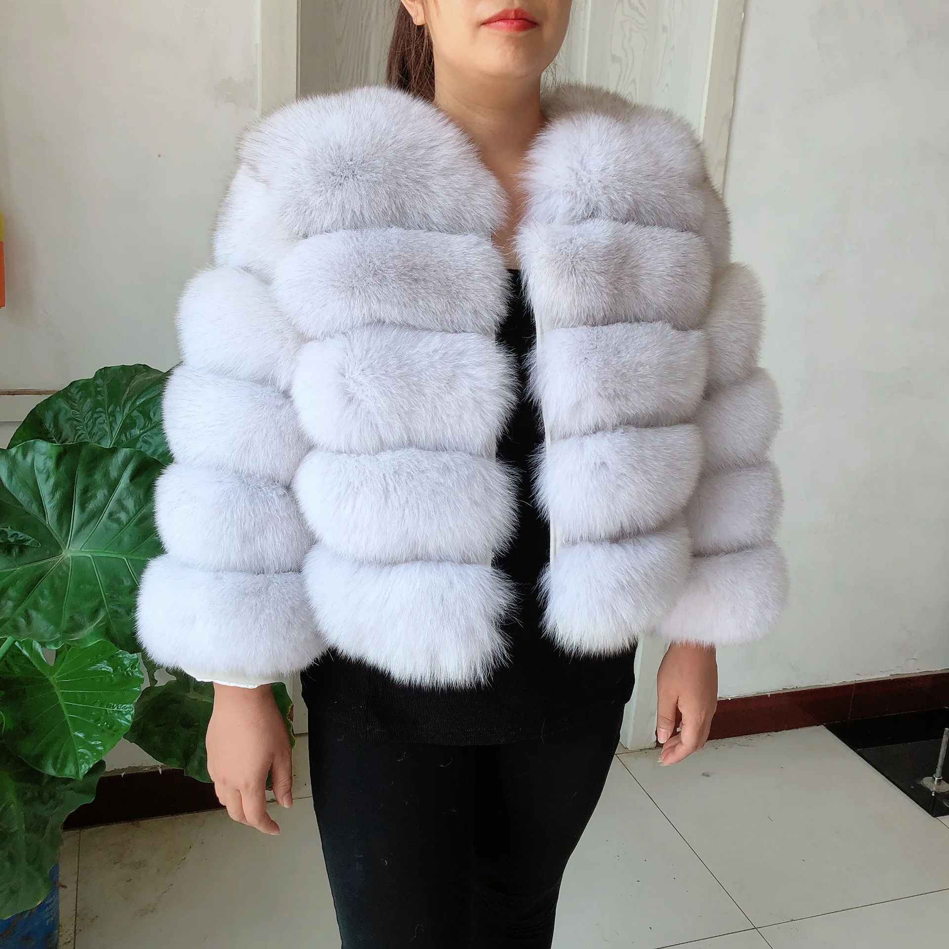 New Real Fox Fur Coat Women's Winter Warm 100% Natural Fur Jacket Short Raccoon Fur Coat Women's High Quality Hot Sale