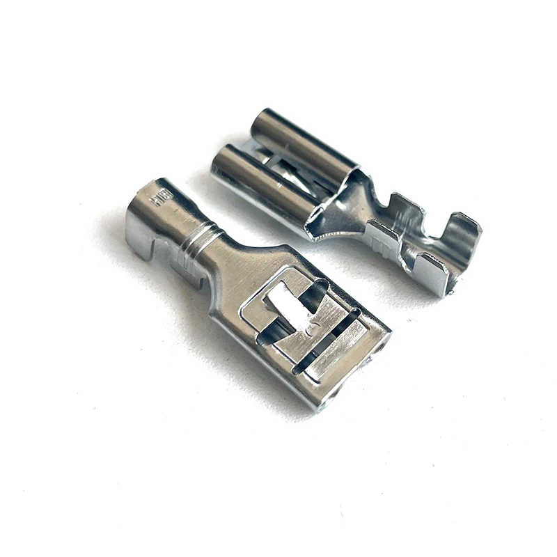 20 PCS 9.5mm Brass Tin Crimp Terminal Cable Locking Female Spade Connector  3/8\