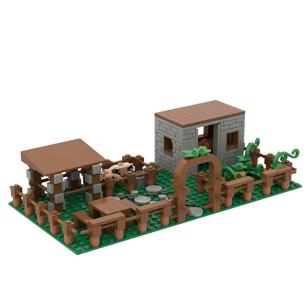 Farm Planting Houses Moc Building Block Assembled Farm Scene Vegetable Garden /Animal Education DIY Toys Small Bricks Kids Gifts