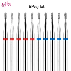 5Pcs/set Diamond Nail Drill Bit for Nail Cuticle Remover Safety Manicure Drill Bit for Nail Preparation Russian Cuticle Bits