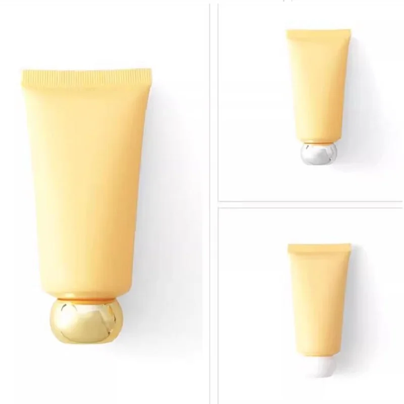 30Pcs Empty Plastic Hand Cream Soft Tube 50ml Frost Yellow Cosmetics Facial Cleanser Container Skin Care Sunscreen Squeeze Tube