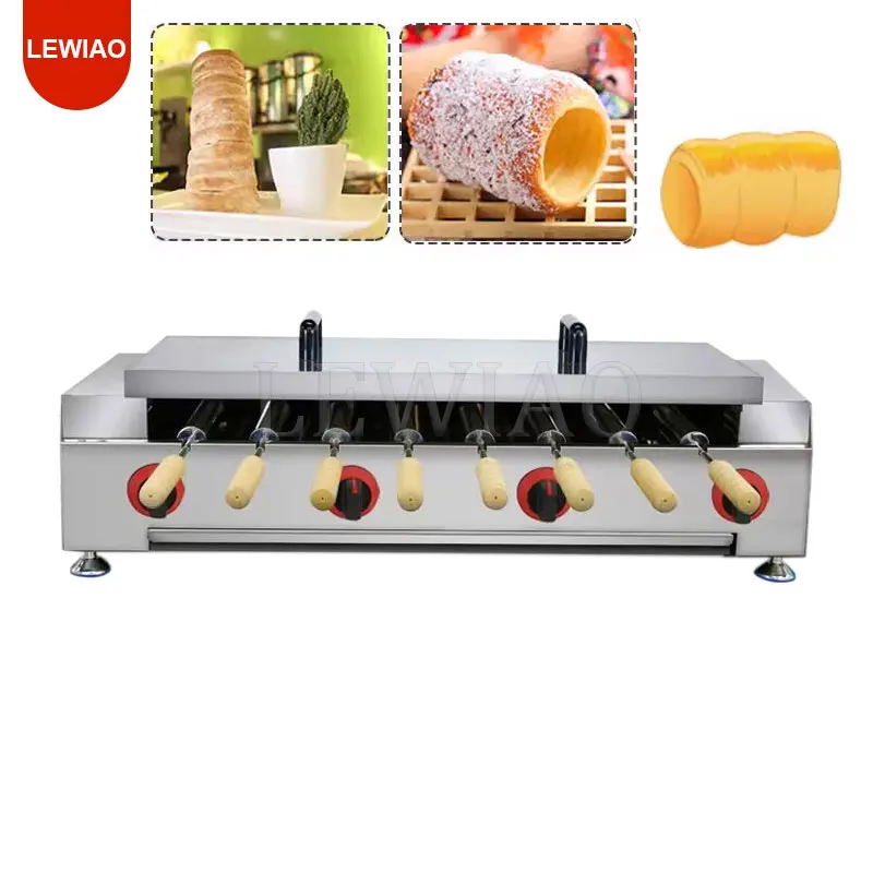 Commercial Ice Cream Cone Chimney Cake Oven Electric Kurtos Kalacs Machine Hungary Chimney Bread Roll Baker Machine