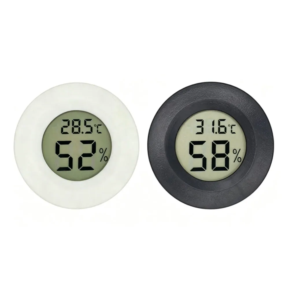 pet carrier Hygrometer Thermometer Fahrenheit or Celsius Meter Digital LCD Monitor Indoor Room Round Humidity Temperature Gauge