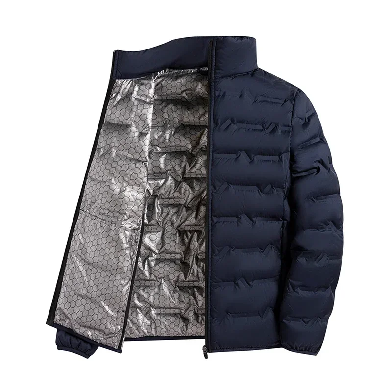 Men Windproof Puffer Jackets Stand Collar Casual Warm Down Coats Male Winter White Down Jacket