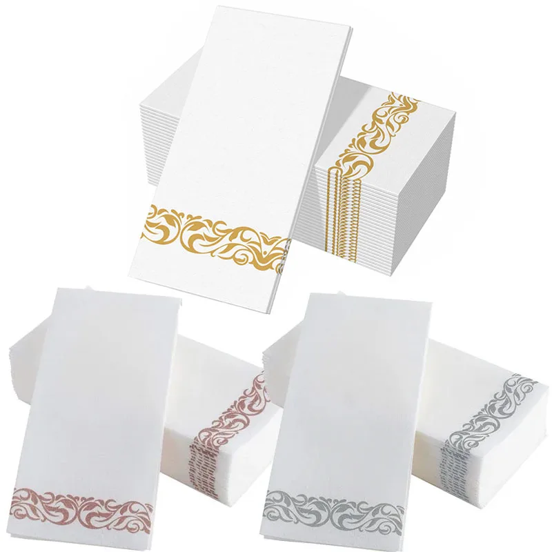 50Pcs Disposable Table Napkin Paper Hand Towels Elegant Tissue Christmas Birthday Party Wedding Napkin serviette deco mariage