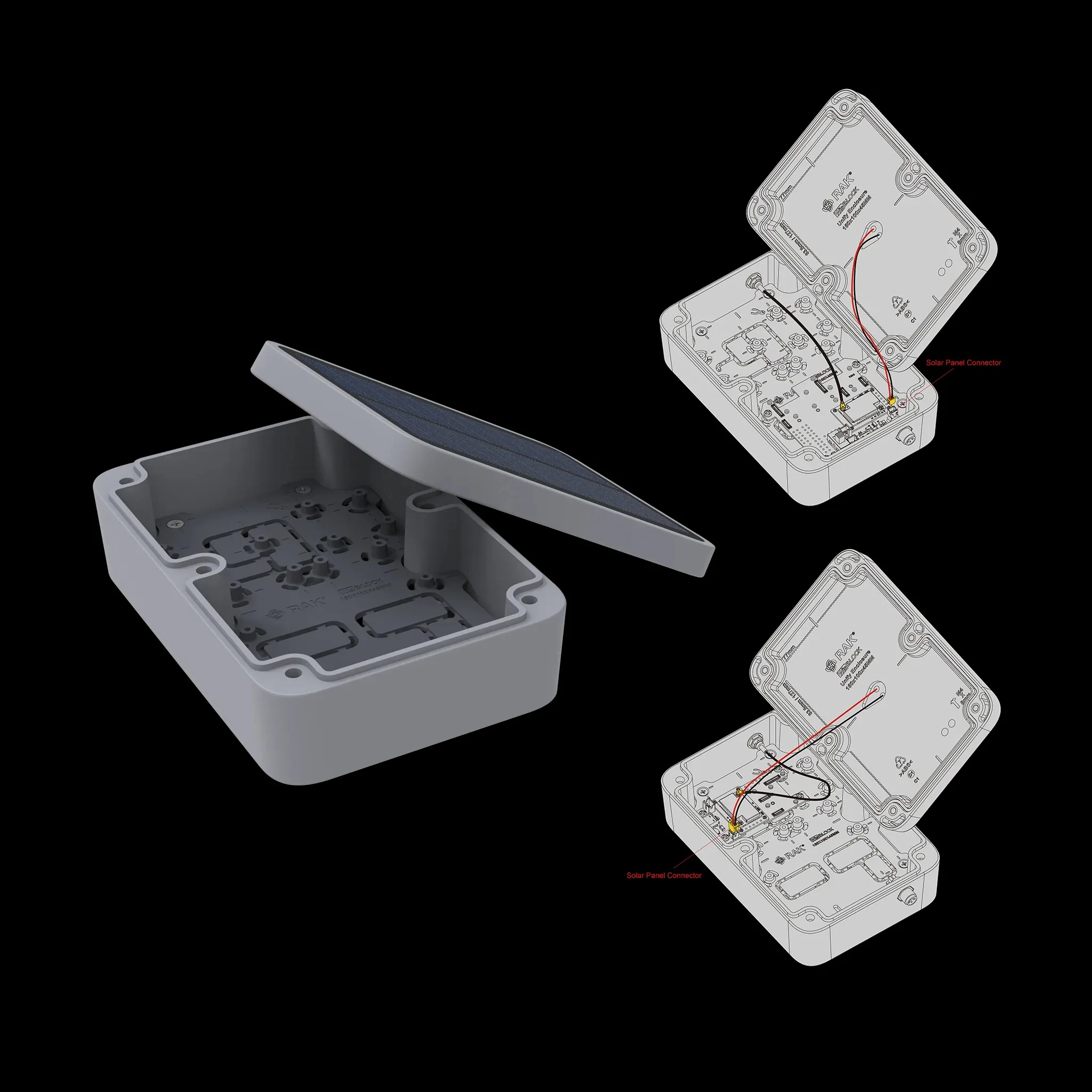 Unify Enclosure IP67 150x100x45mm with pre-mounted M8 5 Pin and RP-SMA antenna IP Rated connectors