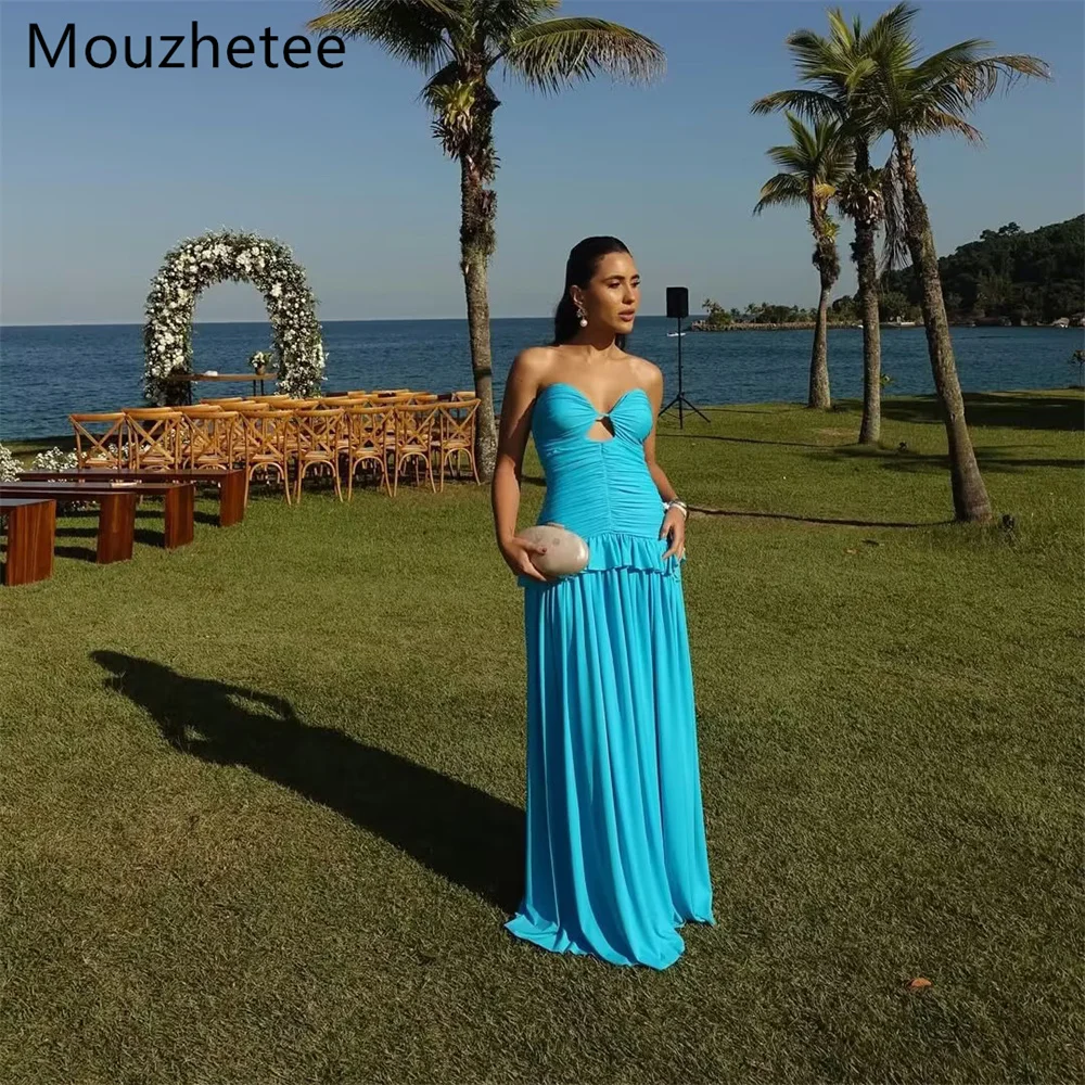 

Mouzhetee A-Line Strapless Simple Evening Dresses Sleeveless Formal Dresses for Women Elegant Prom Gowns Custom Made 2026 ﻿
