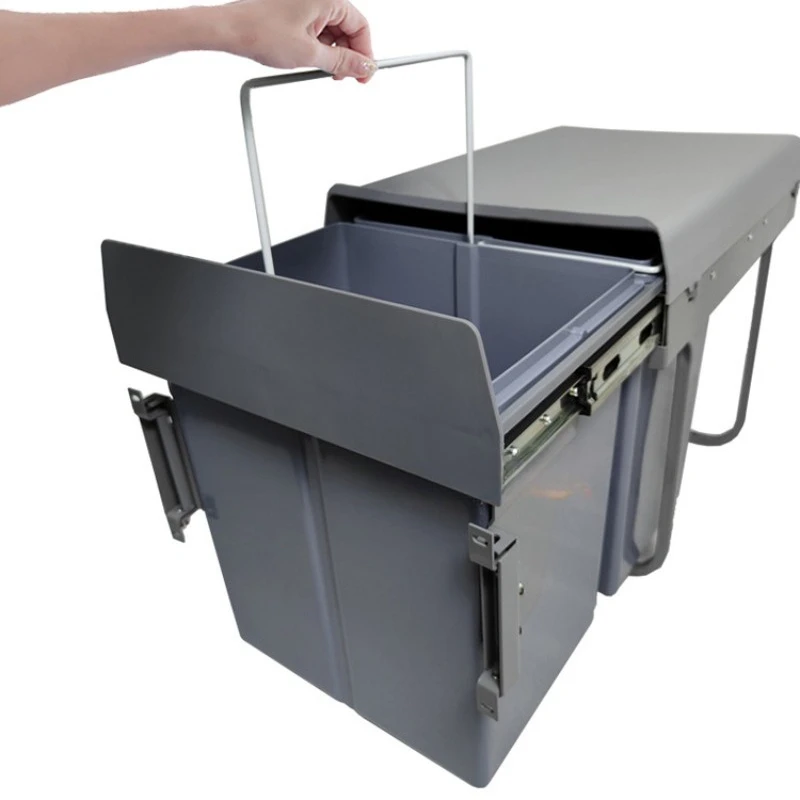 Кухонный встроенный классификационный шкаф для мусора, скрытый шкаф для разделения влажных и сухих продуктов, мусорное ведро, чистка хранения пищевых отходов