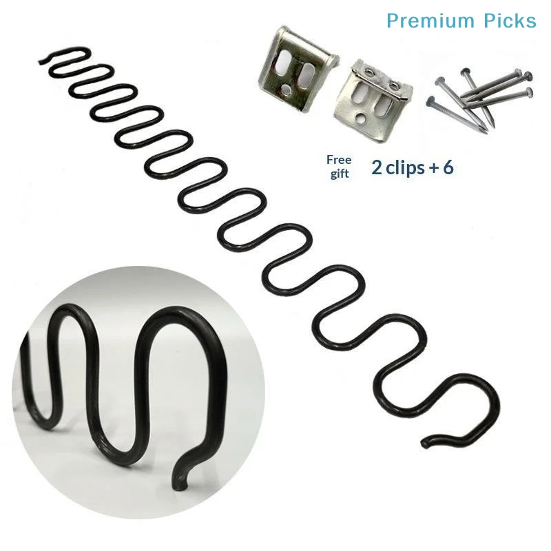 portableZig Zag Heavy Duty Upholstery Sofa Serpentine Springs with Clips 40cm 45cm 50cm for DIY Furniture Renovation Projects