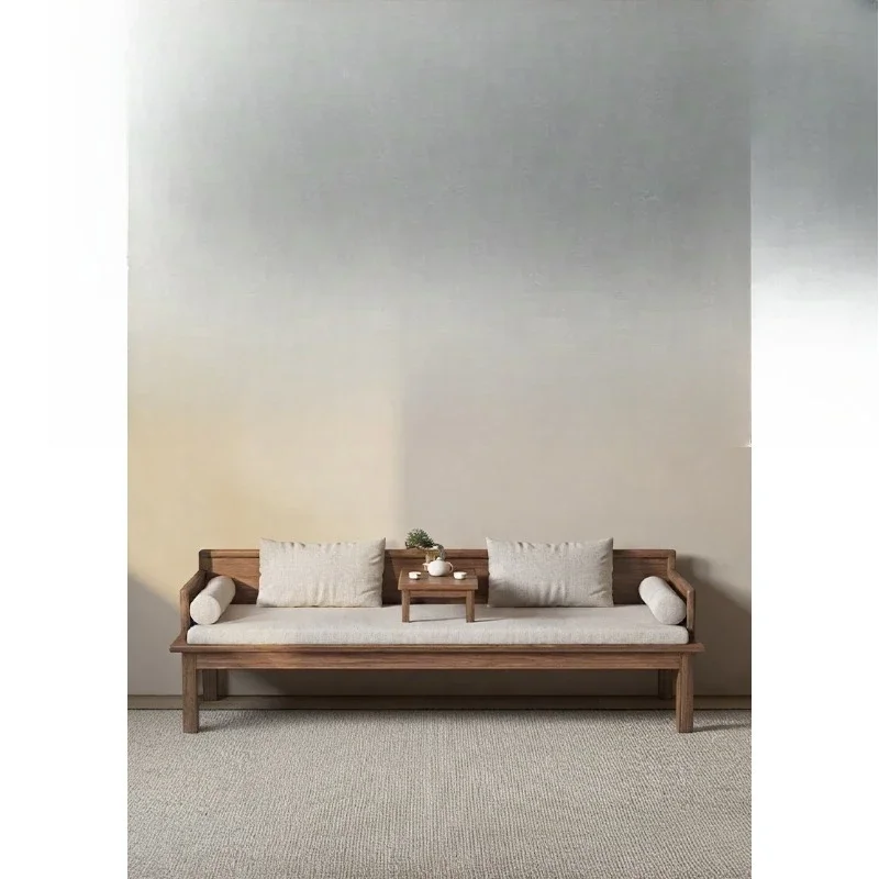 Solid wood sofa bed Arhat bed Push-pull bed Small apartment integrated dual-purpose folding bed, single double lunch break sofa