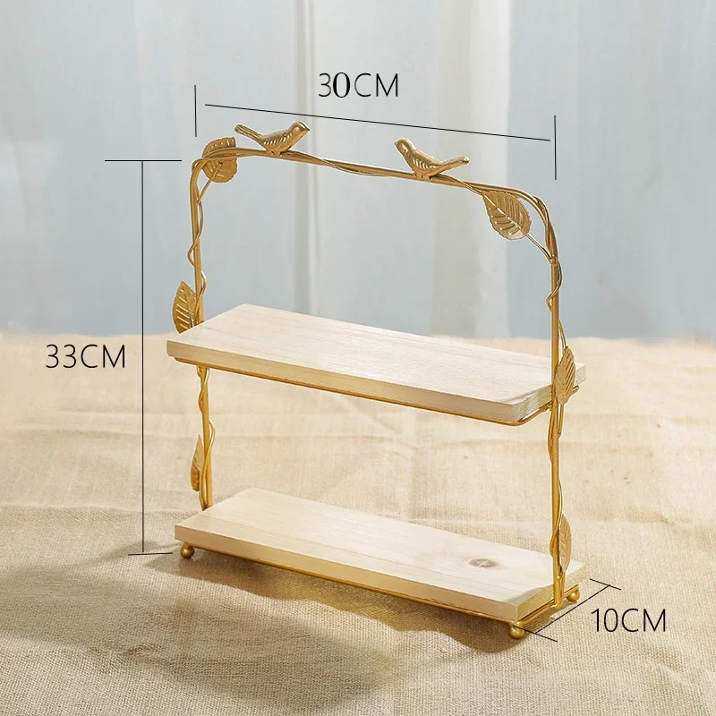 Forest Series Wooden Dessert Stand Display Rack Props and Decorations Nordic Wedding Iron Cake Rack Wooden Tray