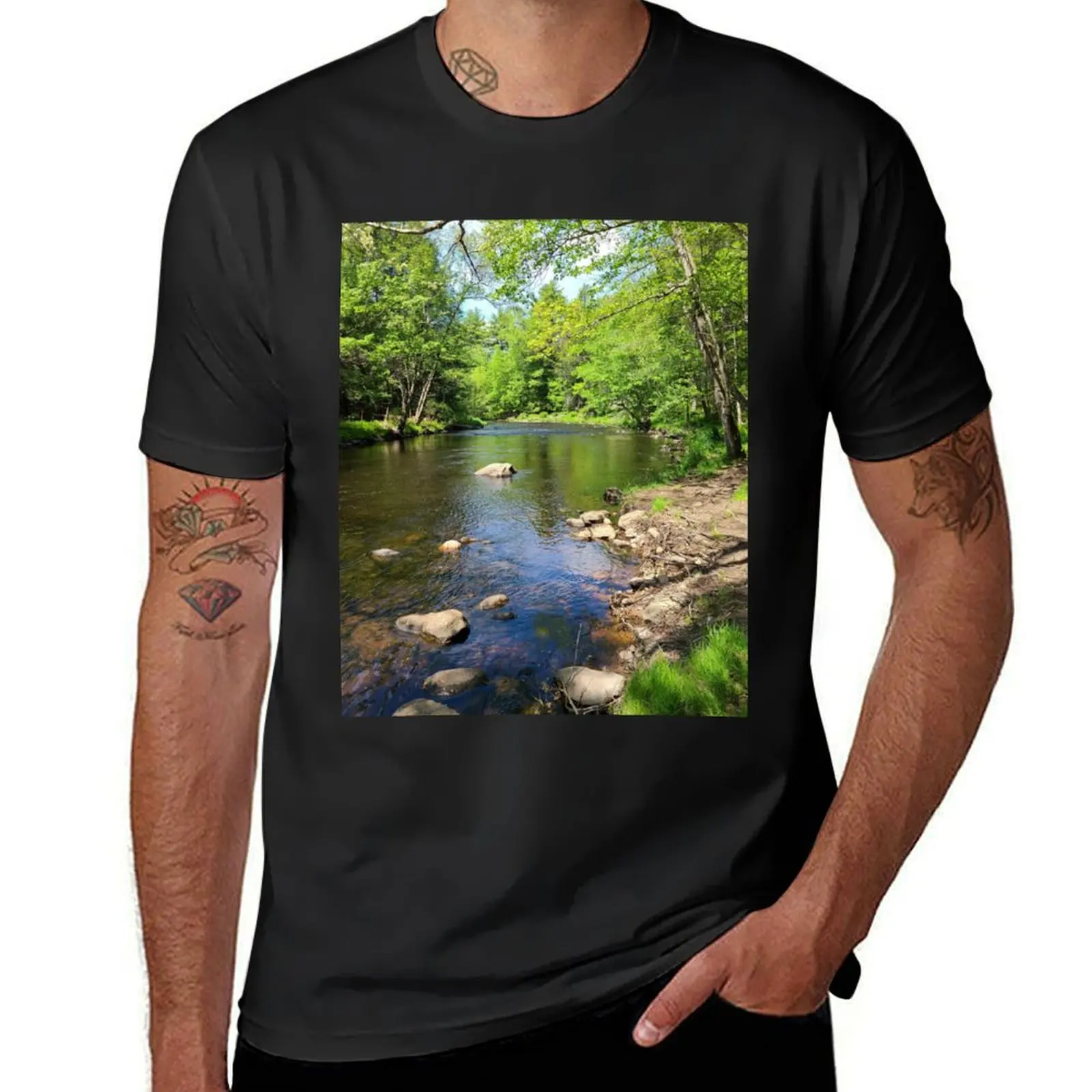 Summer Stream T-shirt heavyweights customs design your own oversized Aesthetic clothing heavyweight t shirts for men