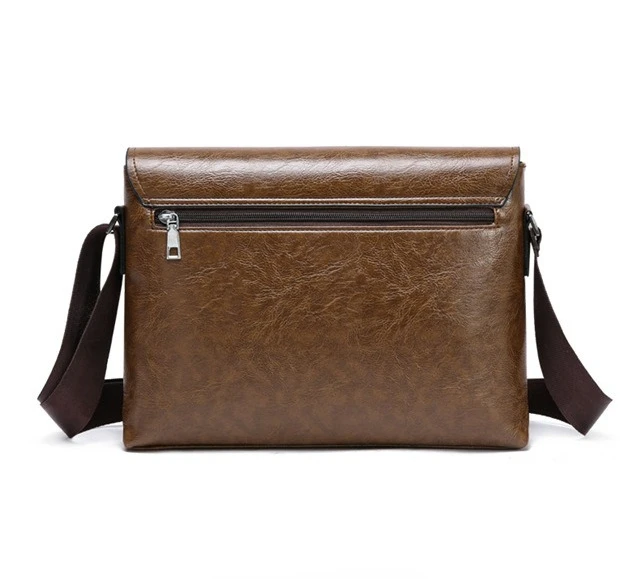 Vintage Flap Messenger Satchel Crossbody Bag Multi‑Pocket Adjustable Shoulder Strap for Office Business Commute Daily Travel Use
