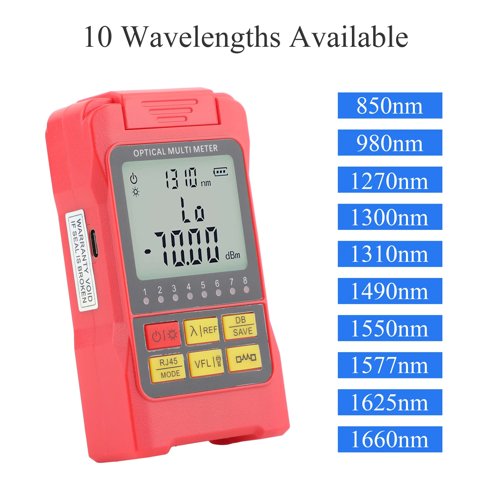 Mini Optical Power Meter All-in-One 15-100 km Red Light Source Network Optical Attenuation Test Instrument FC/SC/ST Connector