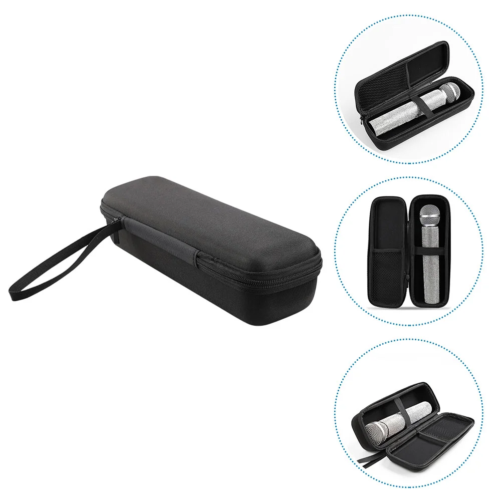 

Wireless Mic Microphone Storage Bag Pouch for Vocal Protector Double Carrying Case Black Travel