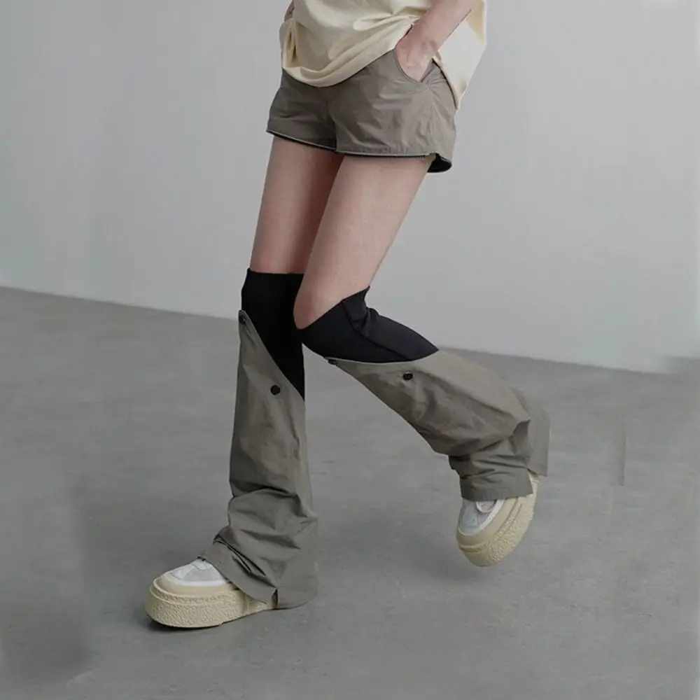 Patchwork Knee High Leg Warmers Punk Over-knee Stockings Women Y2K Locomotive Style All Match Bell-bottoms Socks Women