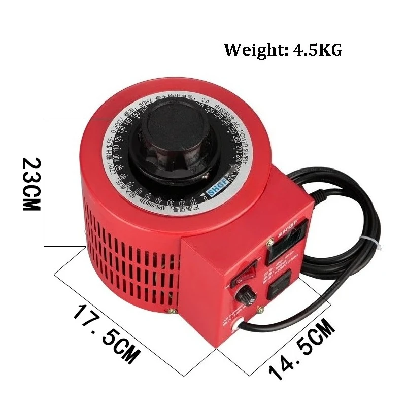 220V Variac Variable Transformer Voltage Regulator Single-phase Adjustable 0-300V AC Regulating Power Supply