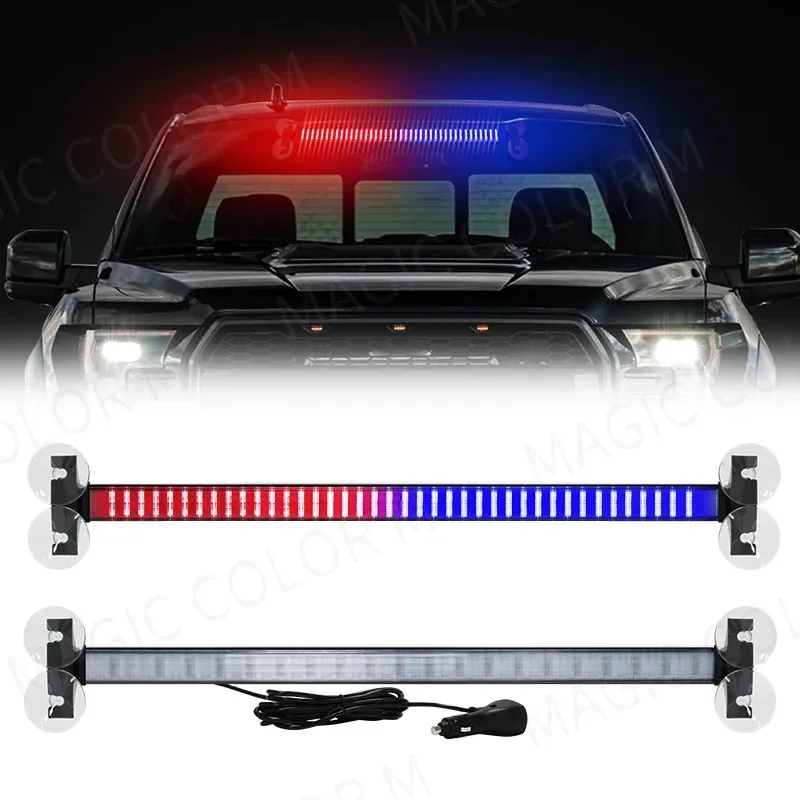 80 LED Strobe Light For Auto Traffic Advisor Light Bar 12V Red Blue Emergency Signal Lamps Windshield Flashlight Car Accessories