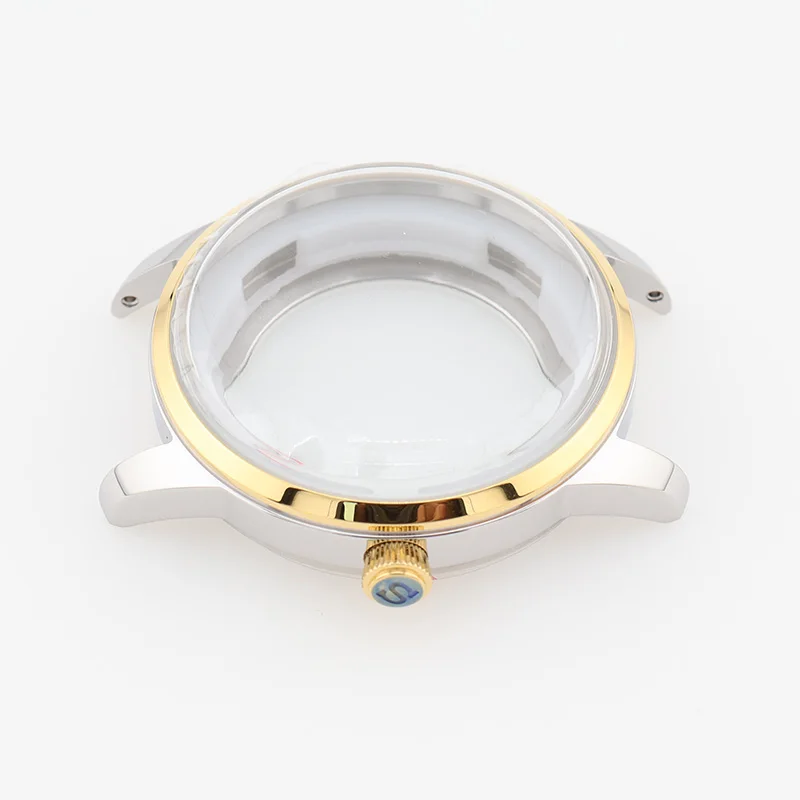 40MM 실버 Presage 칵테일 시간 NH35 NH38 Mod 교체 부품 용 기계식 시계 케이스