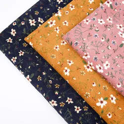 Floral Print Corduroy Fabric - Polyester Waxed Velvet for Women's Dresses & DIY Skirts (by Meter)