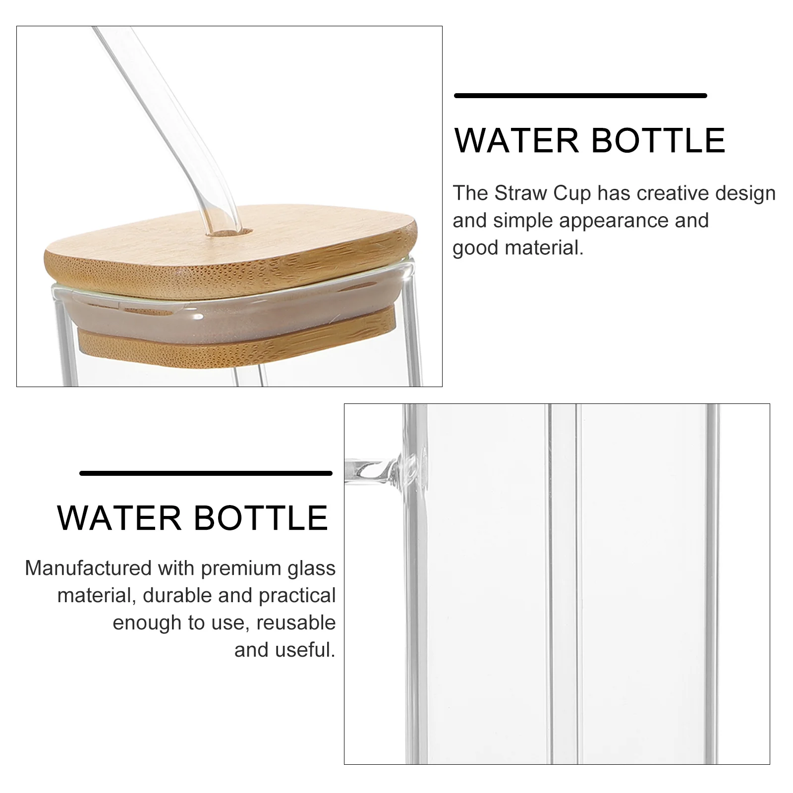 

Students Use Transparent Water Bottle Heat Resistant Portable Straw Cup Multi Function Reusable Travel Supplies