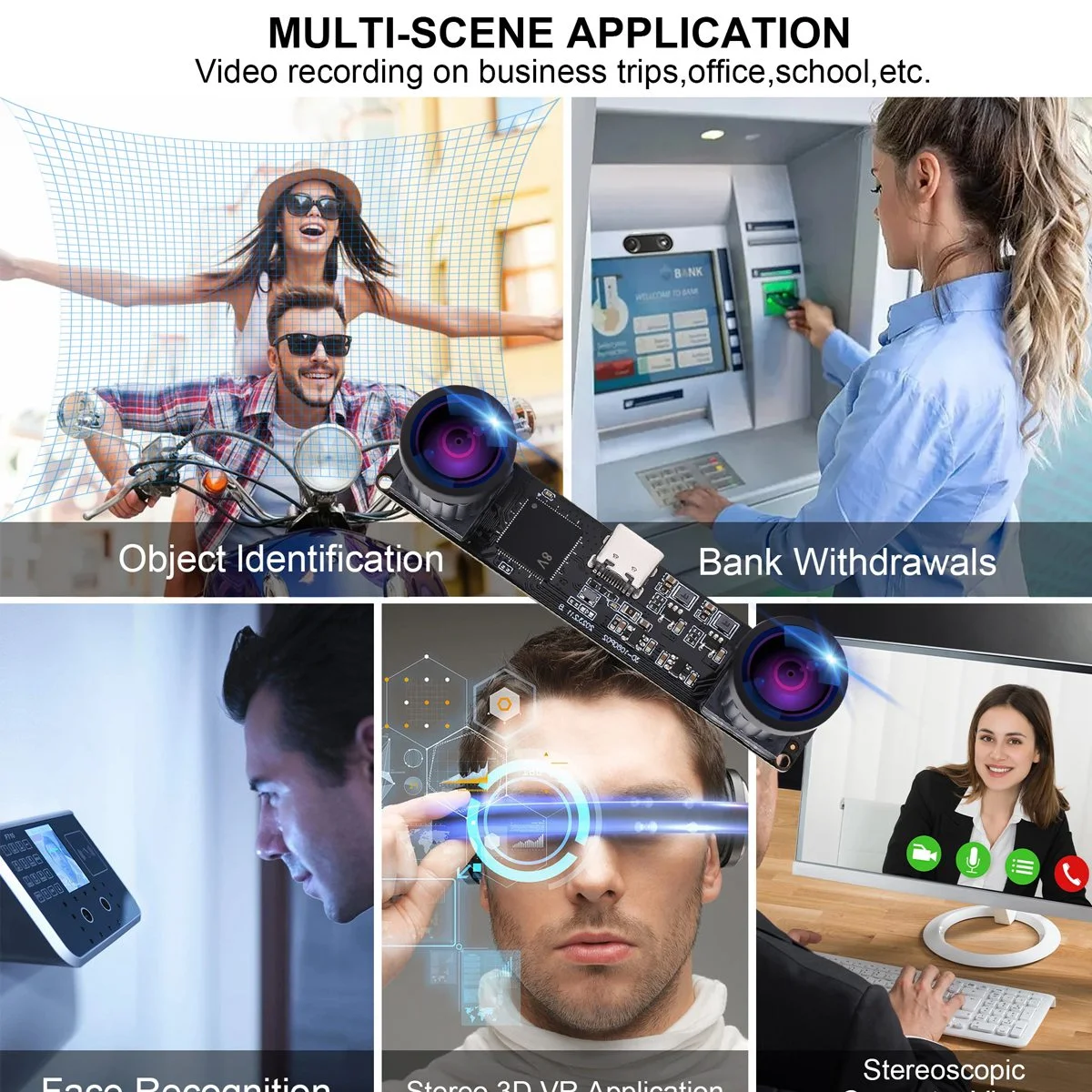 كاميرا ستريو ثلاثية الأبعاد vr usb من من من نوع x x 4mp 60fps ، وحدة كاميرا مزدوجة usb صغيرة مع عدسة بزاوية واسعة