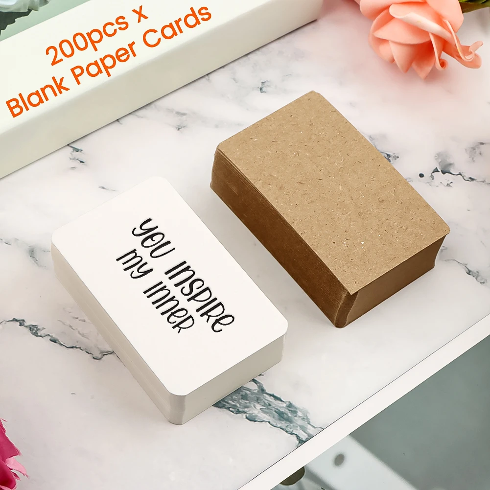 กระดาษโน้ตข้อความทรงสี่เหลี่ยมผืนผ้า200ชิ้นงานประดิษฐ์ทำมือแท็กการ์ดกระดาษเปล่าอเนกประสงค์สำหรับการเรียนรู้ของโรงเรียนสำนักงานสำหรับบุ๊คมาร์คกราฟฟิตี