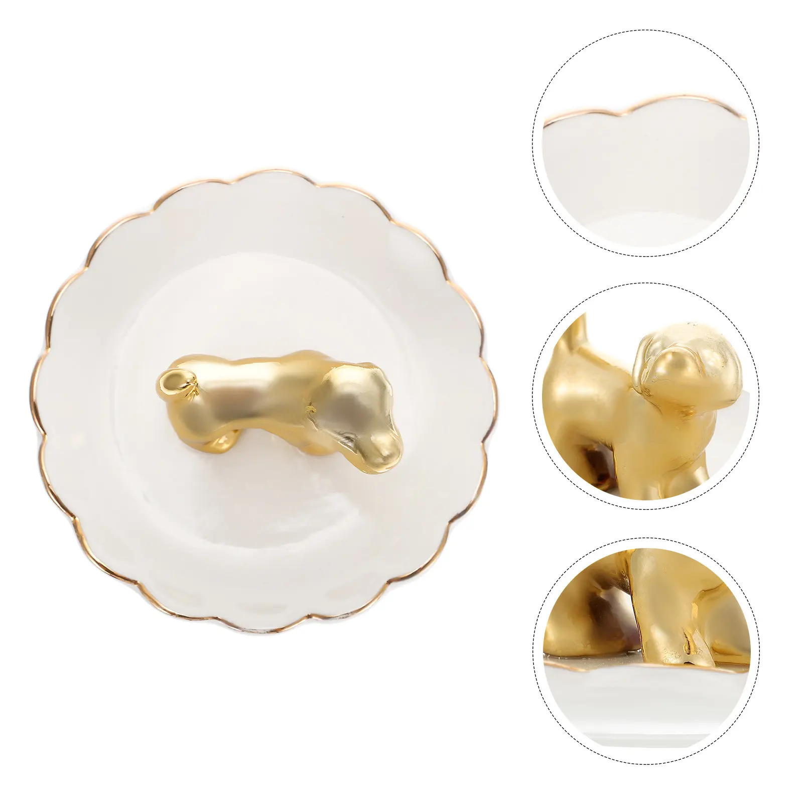 

Ceramic Puppy Jewelry Display Tray Elegant Home Decorative Jewelry Storage Dish for Earrings Necklaces Rings Bracelets Anklets