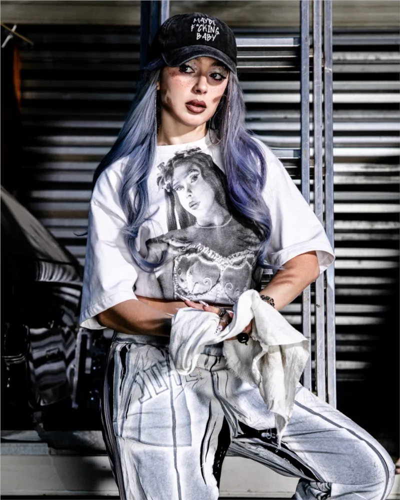 Уличная мужская одежда большого размера, хлопковая футболка в стиле Харадзюку с принтом кабаре, хип-хоп, корейская женская готическая футболка Y2k, унисекс